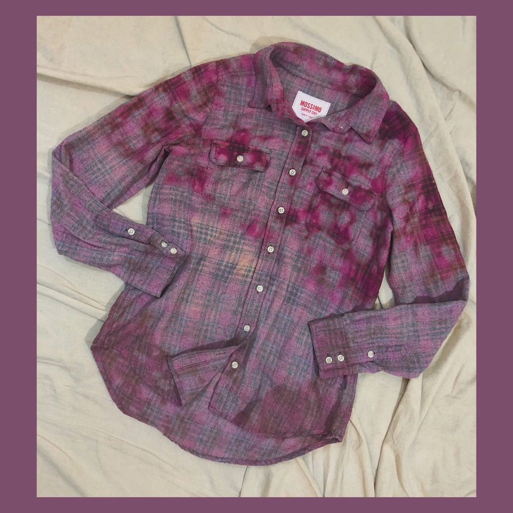 Mossimo Bleach Destroyed Button Up